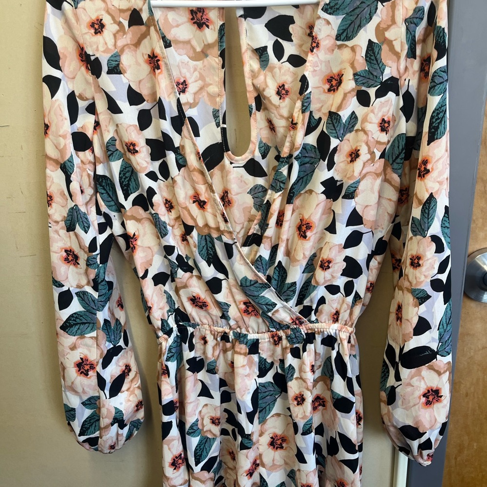 Show Me Your MuMu Peach Floral romper